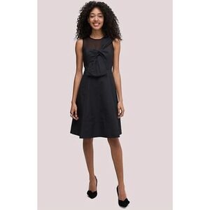 Kate Spade New York Black Party Cocktail Dress‎ Bow Sleeveless Sheer size 0